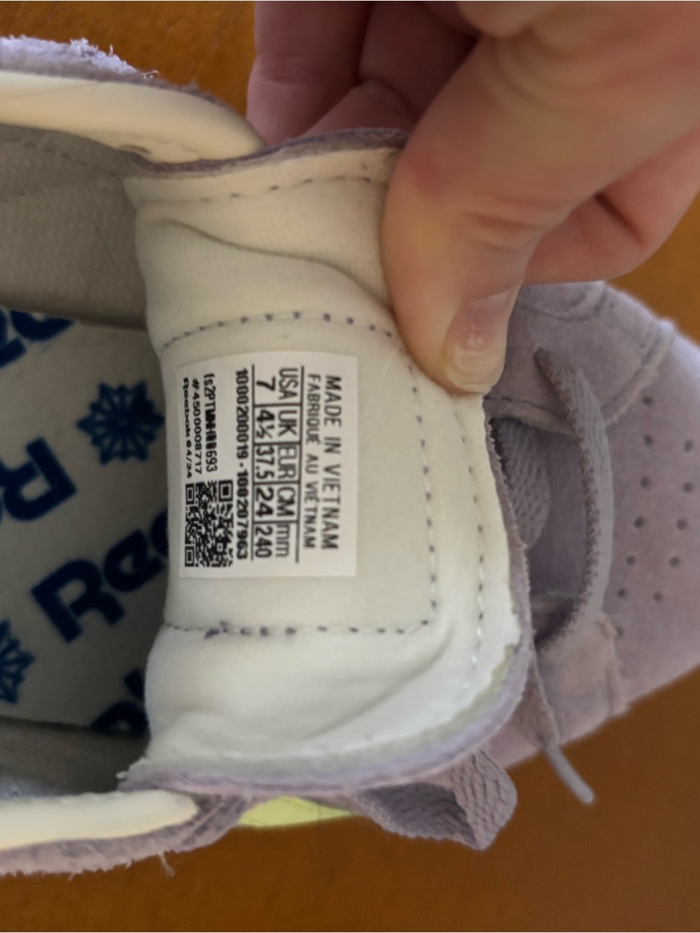 Reebok Suede Sneaker in Lavender with Lime Accents - Picture 4 of 4